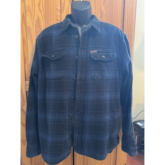 Orvis Heavy Flannel Jacket/Shacket Men's Sz XL 100% Cotton Blue & Black Plaid - Picture 5 of 15